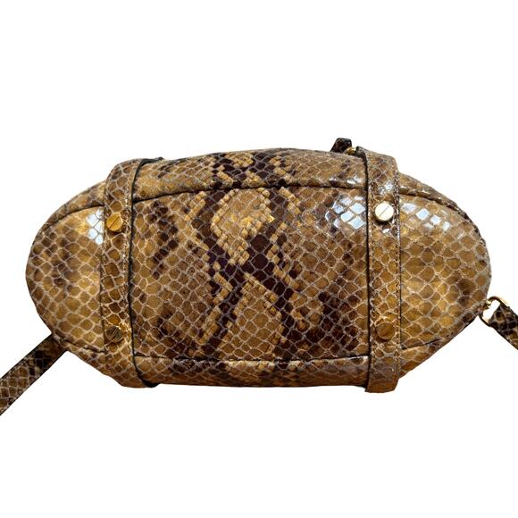 Michael Kors Faux Python Snakeskin Satchel Bag + Adjustable Shoulder Strap - Picture 9 of 15